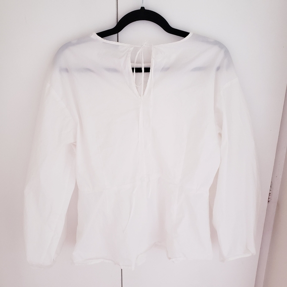 & other stories white peplum blouse & puff sleeves - Picture 4 of 7